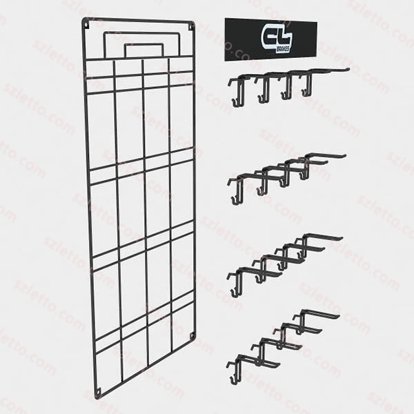 Light duty grid merchandise display stand with peg hooks metal display stands